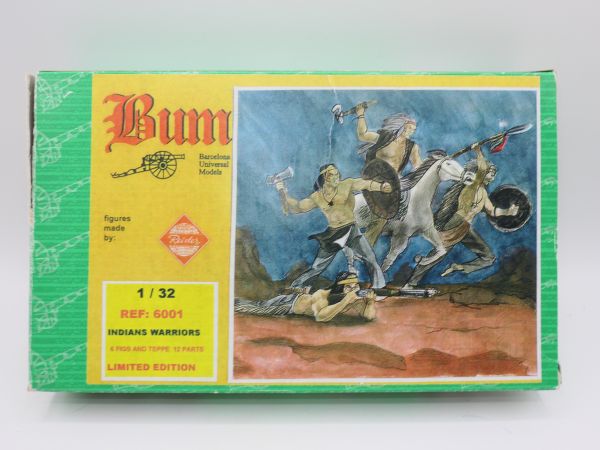 BUM 1:32 Indian Warriors, No. 6001 (5 foot figures + tepee) - orig. packaging