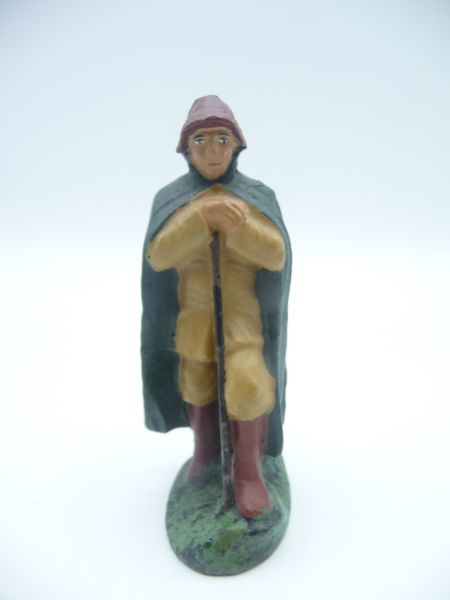 Shepherd with cape leaning on stick (9 cm)