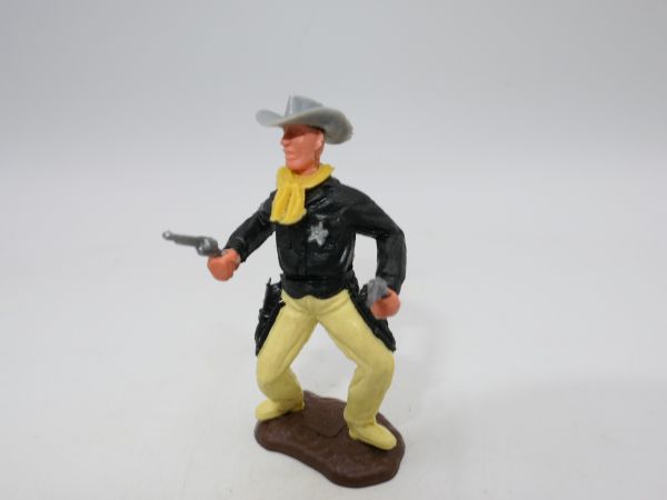 Timpo Toys Sheriff stehend, schwarz - schöne Bodenplatte