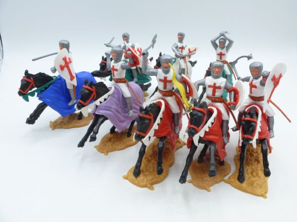 Timpo Toys Crusader 2nd version on horseback (8 figures) - complete set
