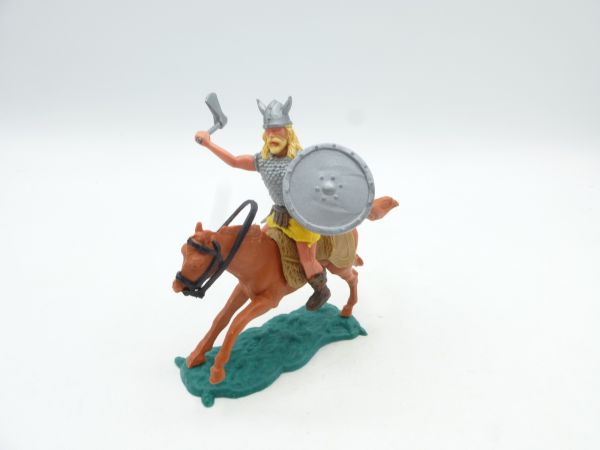 Timpo Toys Viking riding with double battleaxe + shield