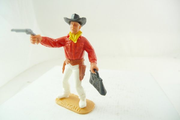 Timpo Toys Cowboy 2. Version stehend mit Pistole + Geldtasche