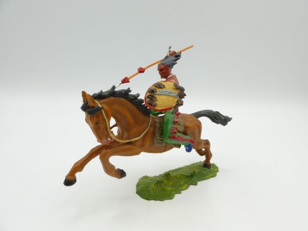 Elastolin 7 cm Indian on horseback with lance, No. 6853