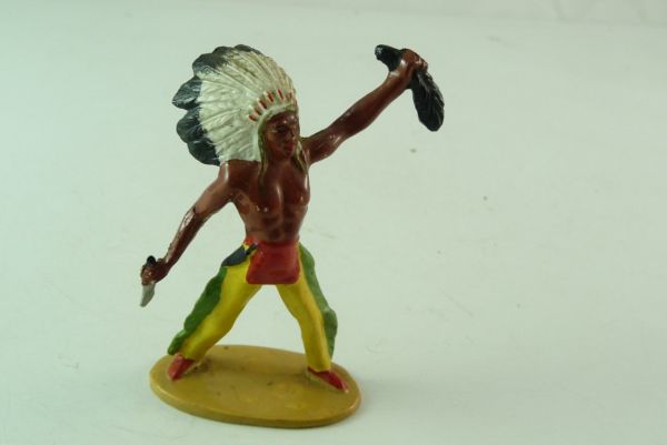 Merten Indian Chief with scalp and knife, No. 213 - great painting