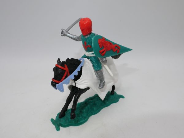 Timpo Toys Mittelalterritter zu Pferd, grün mit Schwert