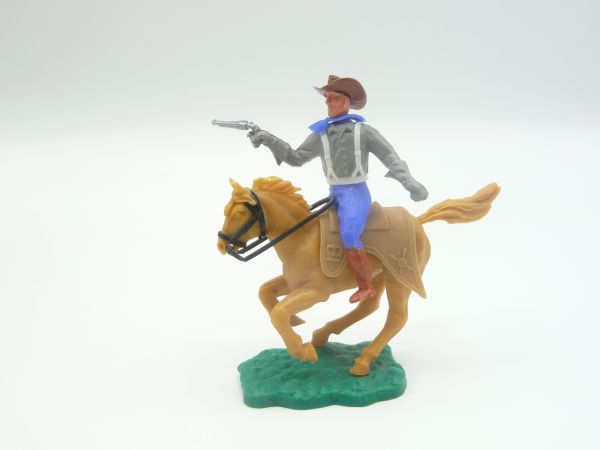 Timpo Toys Confederate Army soldier 1st version riding, firing pistol