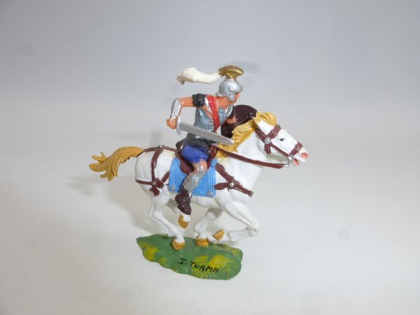 Elastolin 4 cm Magister on horseback with sword, No. 8454