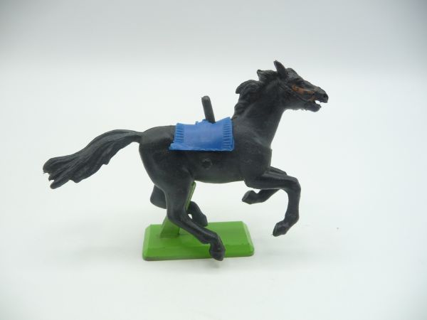 Britains Deetail Horse short galloping, black, blue blanket