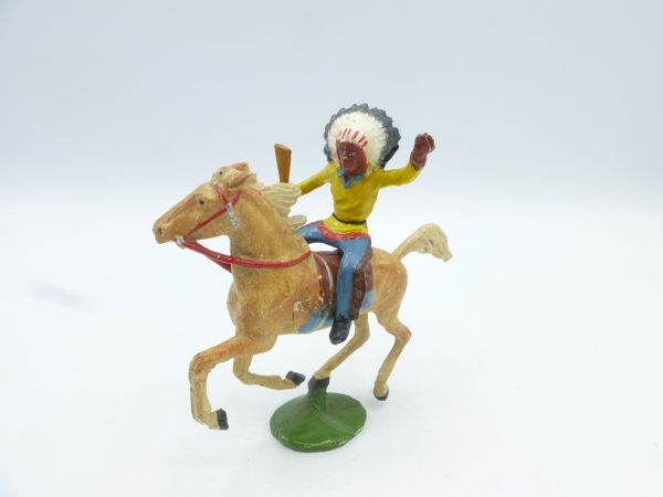 Merten Chief riding with rifle sideways, greeting