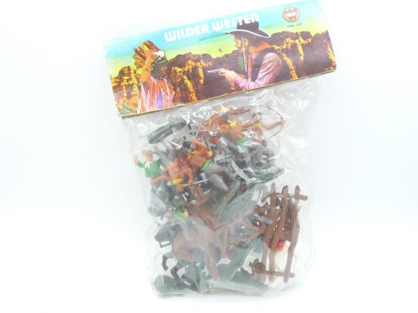 Set of Wild West figures (Indians + Cowboys) + accessories - orig. packaging