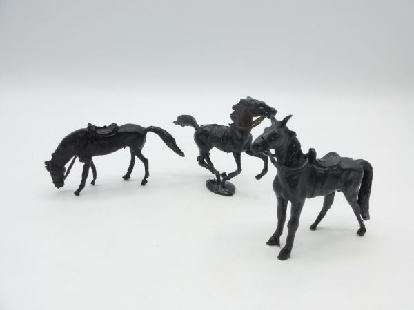 Merten 3 horses, black, height 5 cm