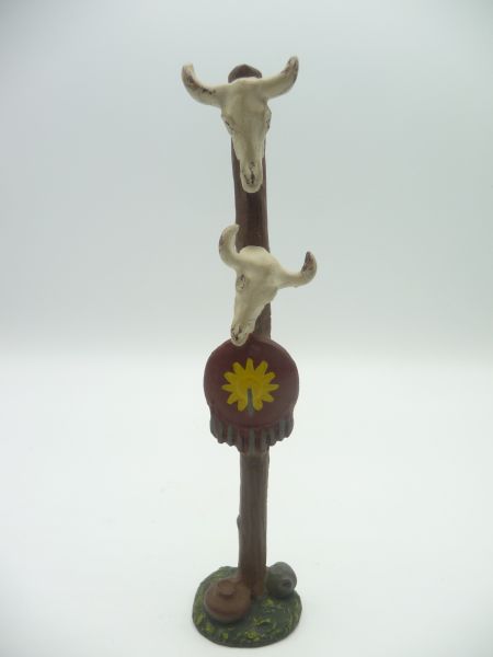 Lineol Totem pole with buffalo skull - very good condition, probably repainted