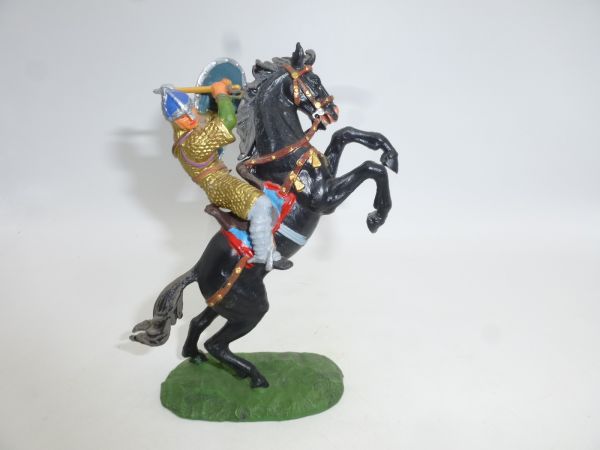 Elastolin 7 cm Normanne mit Streitkolben zu Pferd, Nr. 8880 - tolle Figur