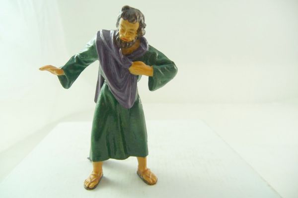 Elastolin 7 cm Nativity figures: Joseph standing, No. 6613, green robe