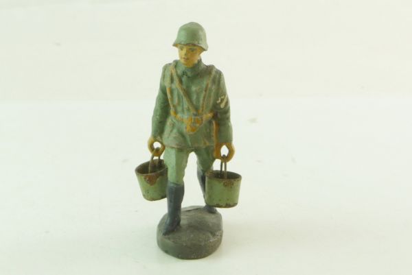 Elastolin Soldat, Eimer tragend - bespielt, s. Fotos