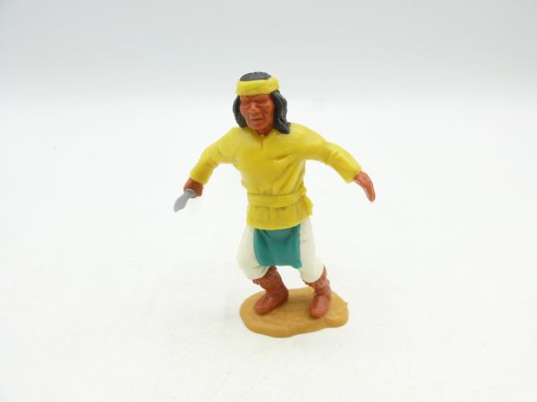 Timpo Toys Apachenvariante: gelb, Beine weiß, Schurz grün, Stiefel braun