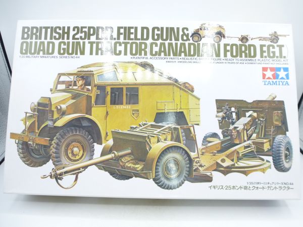 TAMIYA 1:35 25 Pdr Field Gun & Quad Gun Tractor, No. 44 - orig. packaging