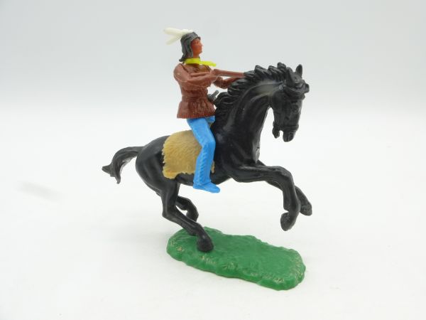 Elastolin 5,4 cm Indian riding with rifle (+ additional weapon)