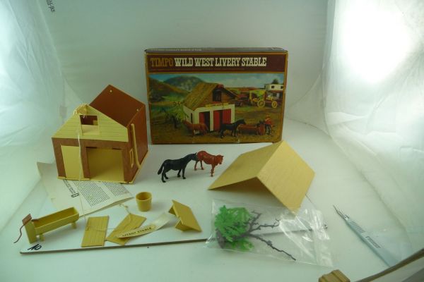 Timpo Toys Livery Stable, Ref. Nr. 252 - OVP, Haus teils zusammengebaut