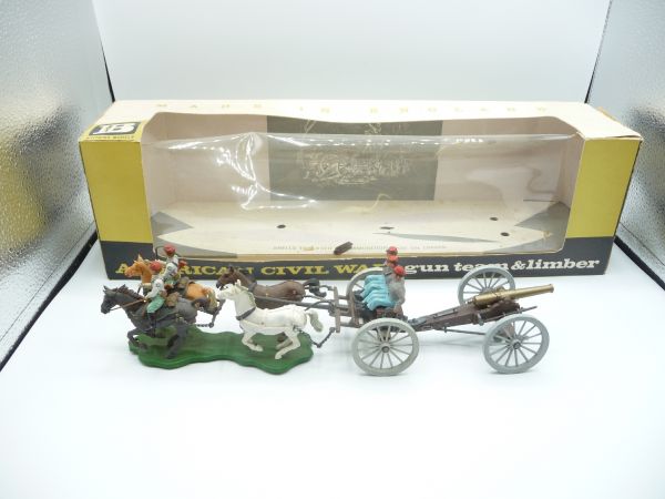 Britains Swoppets Civil War cannon train / gun carriage with Confederate Army soldiers, No. 7434 - orig. packaging