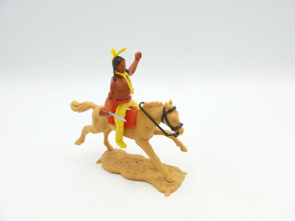 Timpo Toys Indian 3rd version riding, knife at side - nice combination