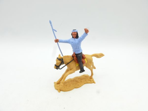 Timpo Toys Apache riding with spear, light blue