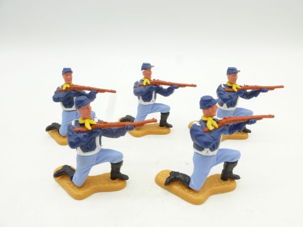 Timpo Toys 5 Union Army Soldiers 2nd version kneeling shooting, with caps