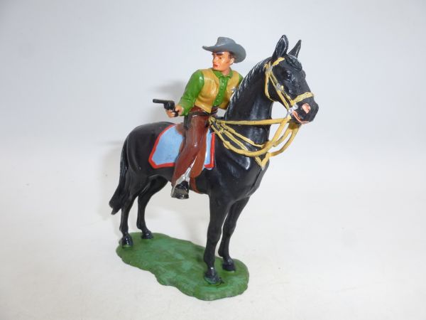 Elastolin 7 cm Sheriff zu Pferd mit Pistole, Nr. 6999 - seltene Farbe