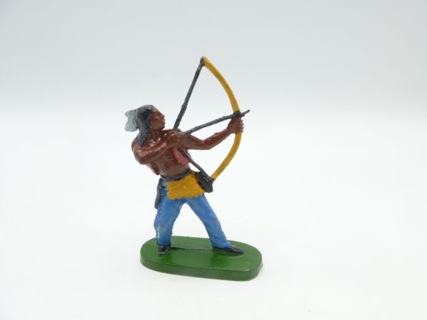 Indianer mit Pfeil + Bogen, blaue Hose (5,4 - 6 cm Größe)