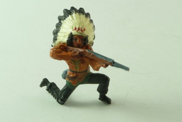 Merten Indian kneeling, firing with rifle