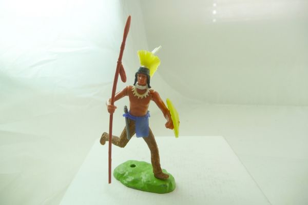 Elastolin 7 cm Irokese laufend mit Speer + Schild