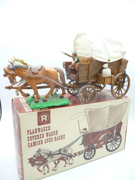 Elastolin 7 cm Covered wagon, No. 7702 - OVP, carriage very good condition