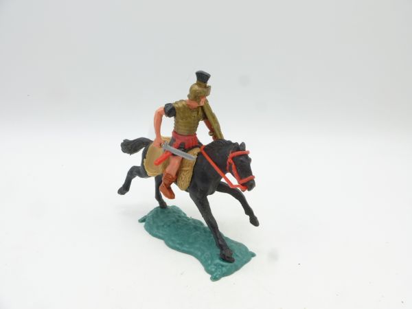 Timpo Toys Römer reitend mit Kurzschwert, schwarz