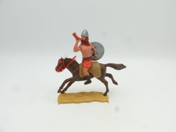 Timpo Toys Viking riding, horn blower, original shield (silver)
