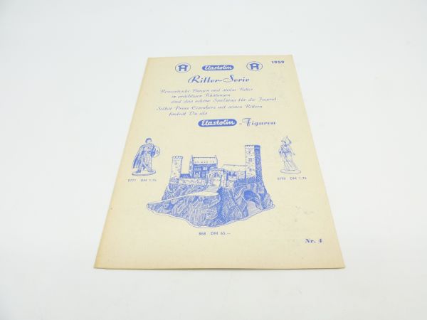 Elastolin 1959 Bilderblatt Nr. 4, Ritter-Serie, 6 Seiten - sehr guter Zustand