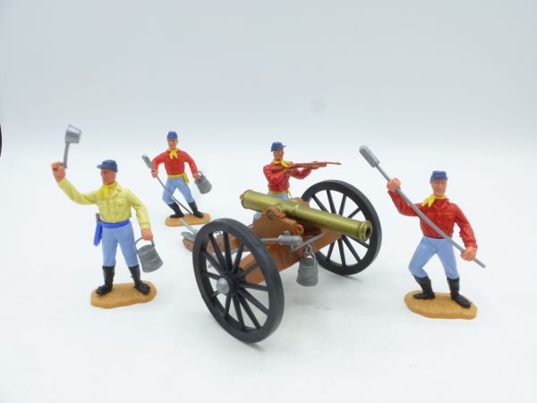 Timpo Toys Cannon with 4-man crew - great set, see photos