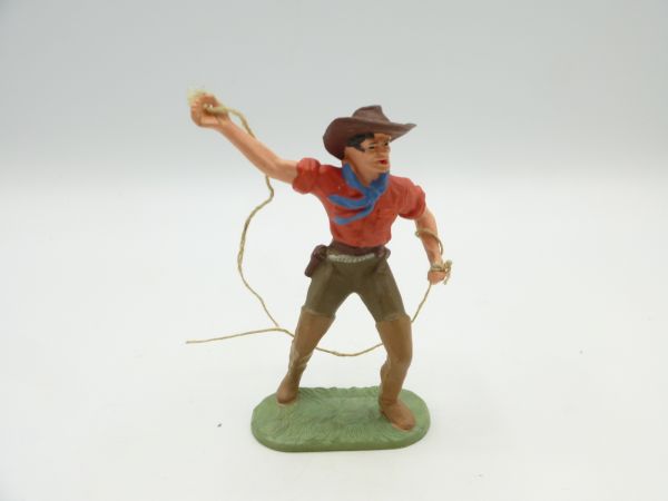 Elastolin 7 cm Cowboy with lasso, No. 6978, painting 2 (made in Austria)