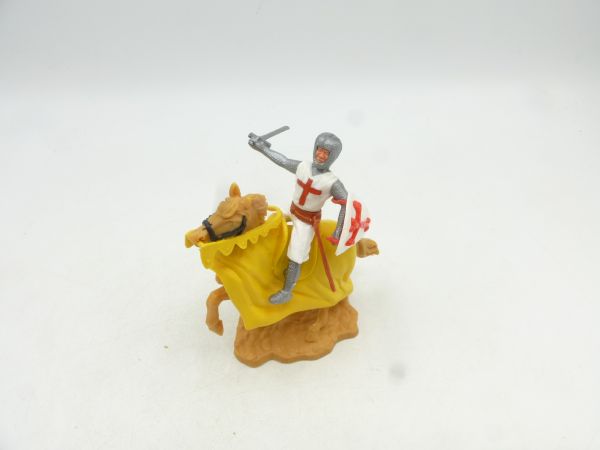 Timpo Toys Kreuzritter 2. Version zu Pferd mit Schwert seitlich