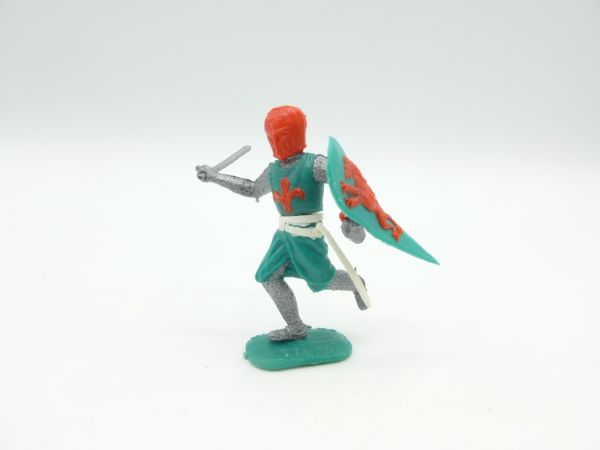 Timpo Toys Medieval knight green/red, running with sword