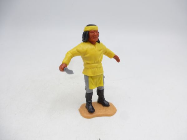 Timpo Toys Apache, gelb, stehend mit Messer