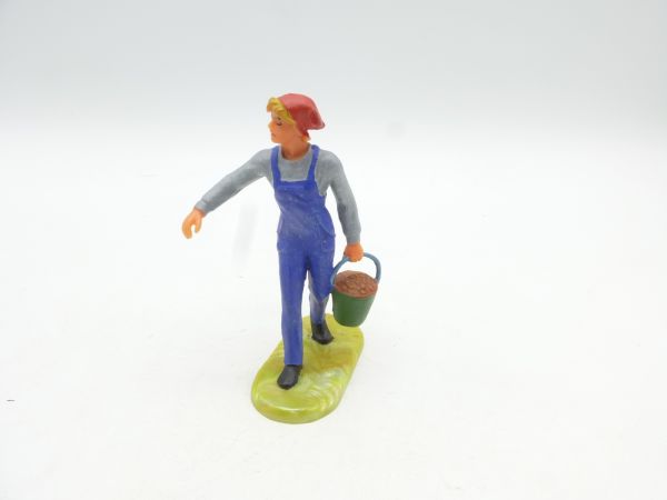 Elastolin 7 cm Farmers wife with bucket, No. 3962 - early figure, great painting