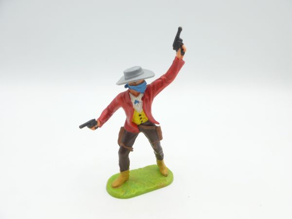 Elastolin 7 cm Bandit mit 2 Pistolen, rote Jacke, Nr. 6988 - sehr guter Zustand