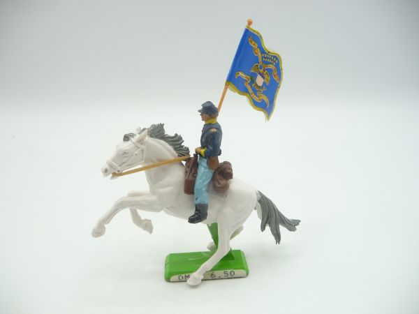 Britains Deetail Union Army Soldier on horseback with flag - with original price tag