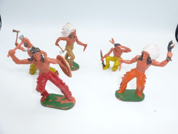 Elastolin 7 cm 5 Indians in different positions - see photo