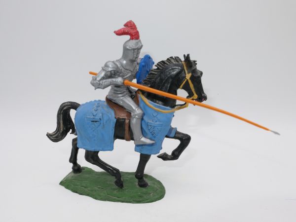 Elastolin 7 cm Knight on horseback, lance down, No. 8966