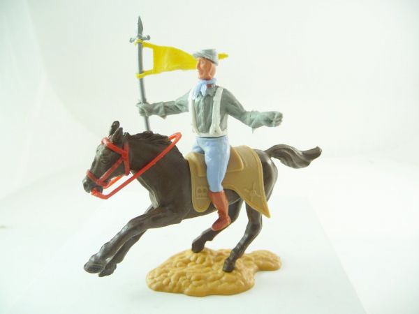 Timpo Toys Confederate Army soldier 2. version riding with flag
