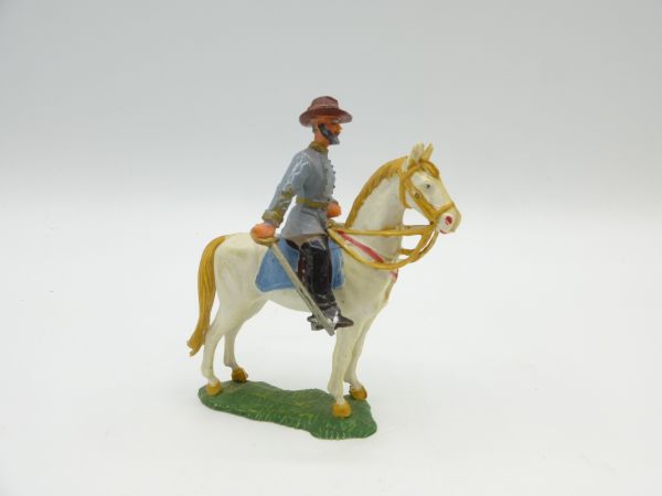 Elastolin 4 cm Confederate Army officer on horseback, No. 9185