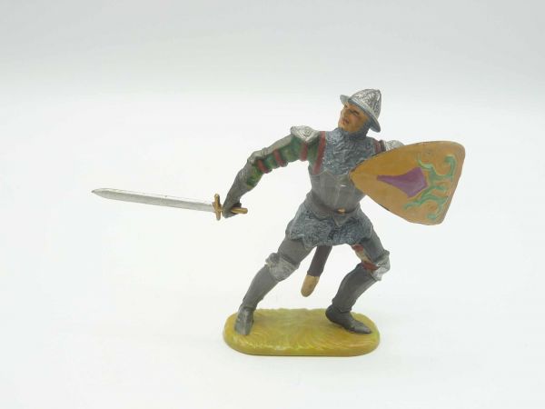 Umbau 7 cm Ritter mit Schwert + Schild abwehrend - schön passend zu 7 cm Elastolin Figuren