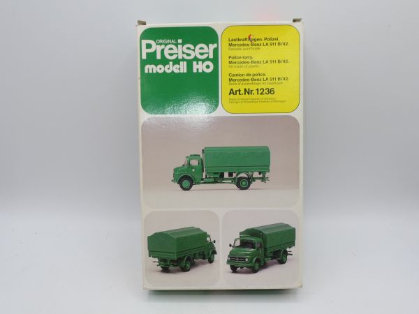 Preiser H0 Police truck Mercedes Benz, No. 1236 - orig. packaging