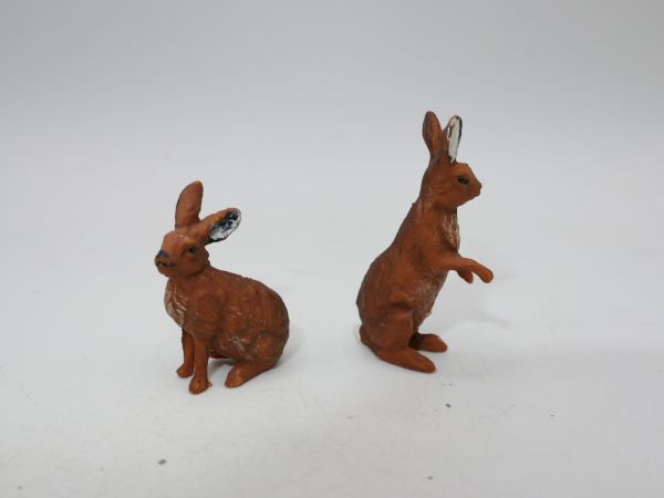 Elastolin soft plastic 3 hares, medium brown